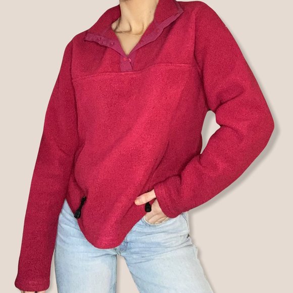 L.L. Bean Tops - L.L. Bean Vintage Boho Quarter Snap Button Fleece